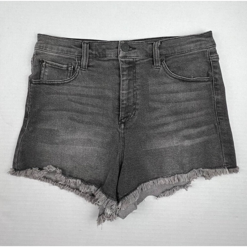 Celebrity Pink Denim Shorts Womens Black Size 13/31 Raw Hem Frayed Stretch